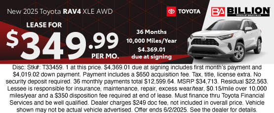 25MAY_BILT_LEASE_NEW 2025 TOYOTA RAV4 XLE