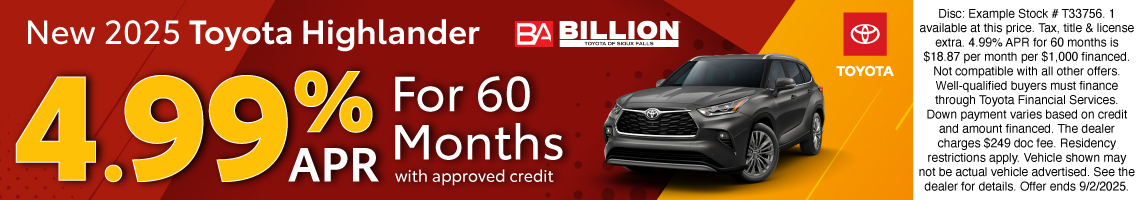 25AUG_BILT_NEW 2025 TOYOTA HIGHLANDER