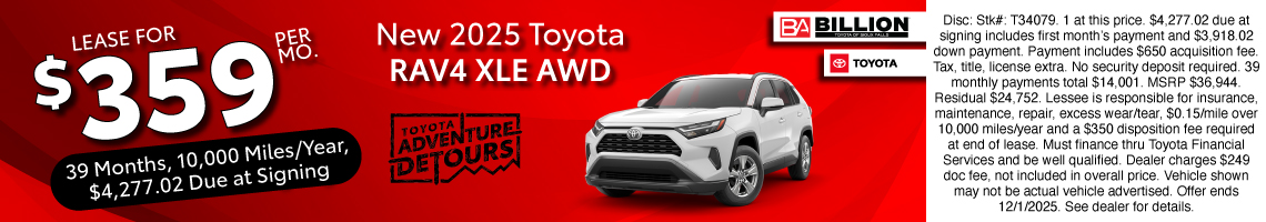 25NOV_BILT_LEASE_NEW 2025 TOYOTA RAV4 XLE
