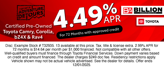 25NOV_BILT_CERTIFIED TOYOTA CAMRY, COROLLA, BZ4X & RAV4