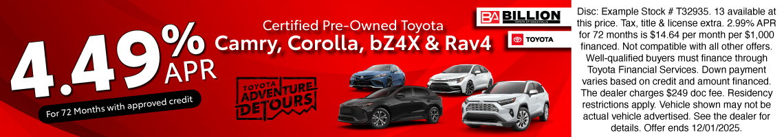25NOV_BILT_CERTIFIED TOYOTA CAMRY, COROLLA, BZ4X & RAV4