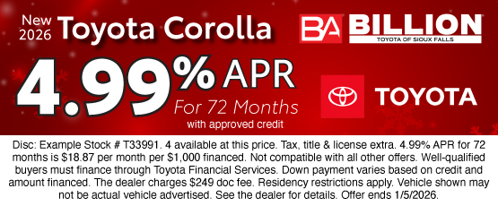 25DEC_BILT_NEW 2026 TOYOTA COROLLA