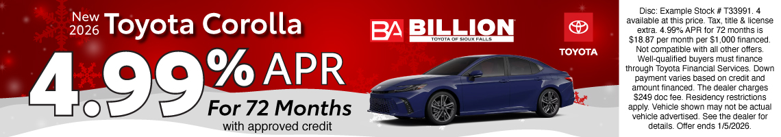 25DEC_BILT_NEW 2026 TOYOTA COROLLA