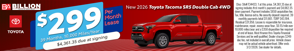 26FEB_BILT_LEASE_NEW 2026 TOYOTA TACOMA SR5 DBL