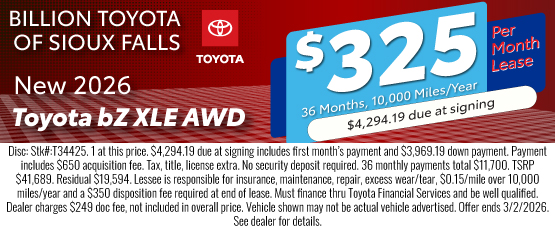 26FEB_BILT_LEASE_NEW 2026 TOYOTA BZ XLE