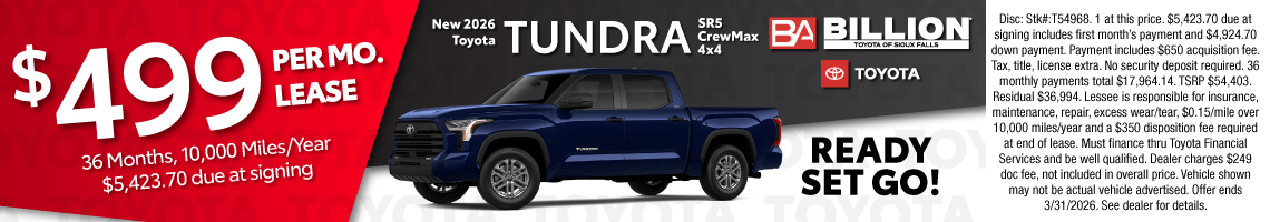 26MAR_BILT_LEASE_NEW 2026 TOYOTA TUNDRA SR5 CREWMAX