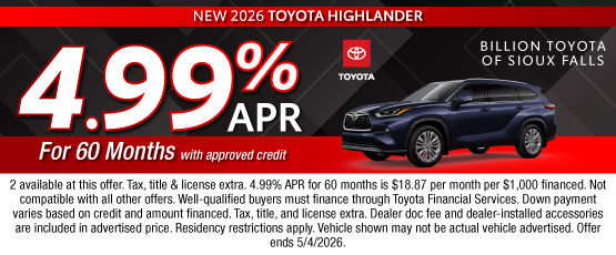 26APR_BILT_APR_NEW 2026 TOYOTA HIGHLANDER