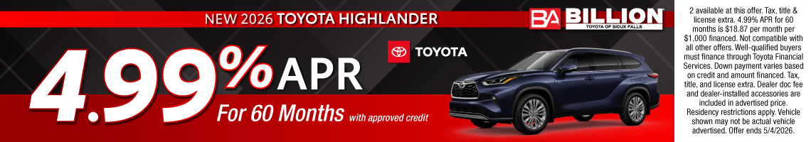 26APR_BILT_APR_NEW 2026 TOYOTA HIGHLANDER