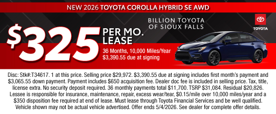26APR_BILT_LEASE_NEW 2026 TOYOTA COROLLA HYBRID SE