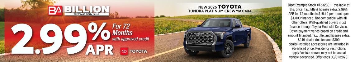 26MAY_BILT_NEW 2025 TOYOTA TUNDRA PLATINUM CREWMAX