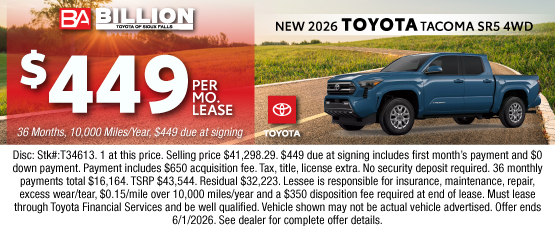 26MAY_BILT_LEASE_NEW 2026 TOYOTA TACOMA SR5