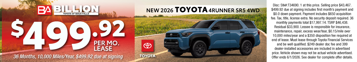 26MAY_BILT_LEASE_NEW 2026 TOYOTA 4RUNNER SR5
