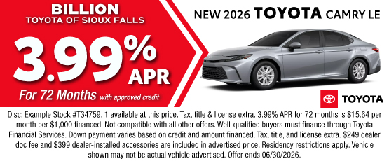 26JUN_BILT_APR_NEW 2026 TOYOTA CAMRY LE