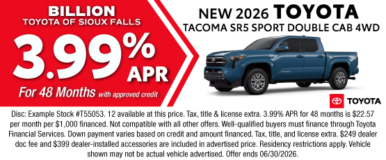 26JUN_BILT_APR_NEW 2026 TOYOTA TACOMA SR5 SPORT DOUBLE CAB
