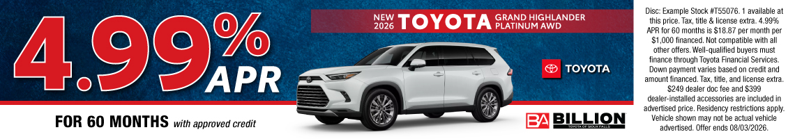 26JUL_BILT_NEW 2026 TOYOTA GRAND HIGHLANDER PLATINUM