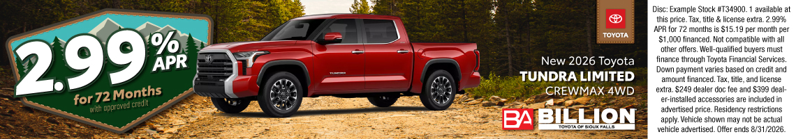 26AUG_BILT_NEW 2026 TOYOTA TUNDRA LIMITED CREWMAX