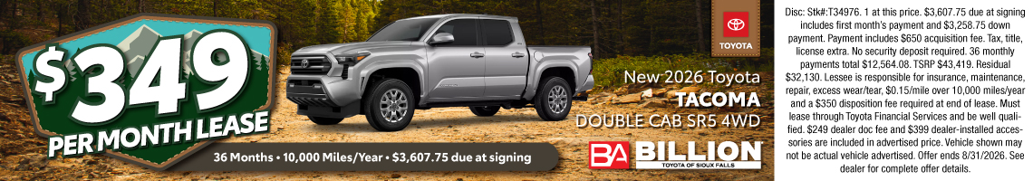 26AUG_BILT_LEASE_NEW 2026 TOYOTA TACOMA SR5 DOUBLE CAB