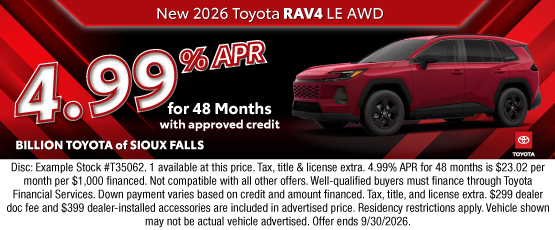 26SEP_BILT_NEW 2026 TOYOTA RAV4 LE