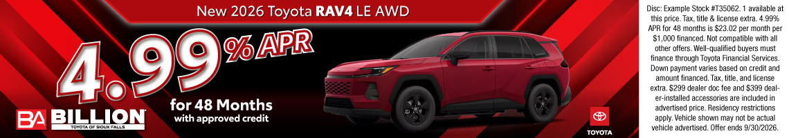 26SEP_BILT_NEW 2026 TOYOTA RAV4 LE