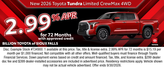 26SEP_BILT_NEW 2026 TOYOTA TUNDRA LIMITED CREWMAX