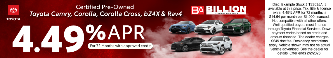 26JAN_BILT_CERTIFIED TOYOTA CAMRY, COROLLA, COROLLA CROSS, BZ4 & RAV4