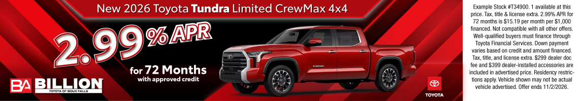New 2026 Toyota Tundra 4WD Limited