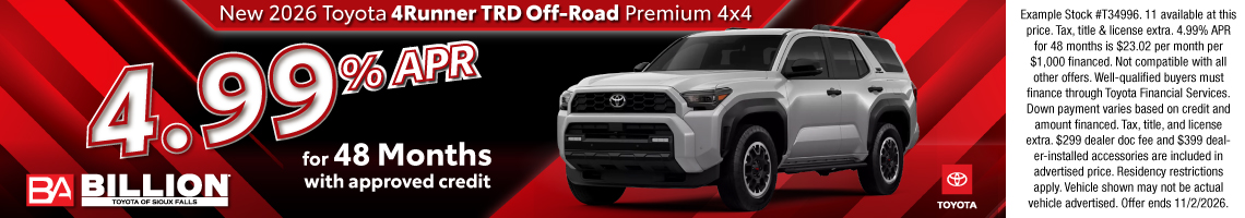 26OCT_BILT_NEW 2026 TOYOTA 4RUNNER TRD OFF-ROAD PREMIUM