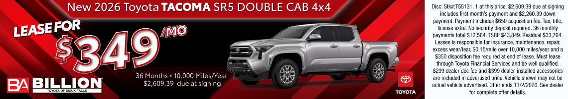 26OCT_BILT_LEASE_NEW 2026 TOYOTA TACOMA SR5 DOUBLE CAB