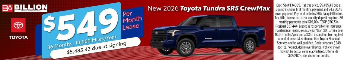 New 2026 Toyota Tundra 4WD SR5