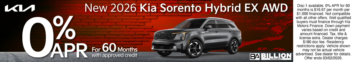 New 2026 Kia Sorento Hybrid EX
