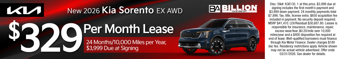 26MAR_BKIC_LEASE_NEW 2026 KIA SORENTO EX