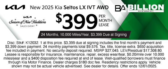 25NOV_BKSC_LEASE_NEW 2025 KIA SELTOS LX