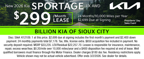 26FEB_BKSC_LEASE_NEW 2026 KIA SPORTAGE LX