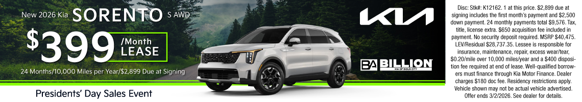 New 2026 Kia Sorento S