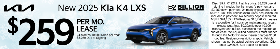 26JAN_BKSC_LEASE_NEW 2025 KIA K4 LXS
