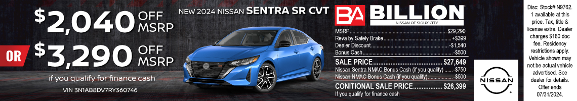 New 2024 Nissan Sentra SR