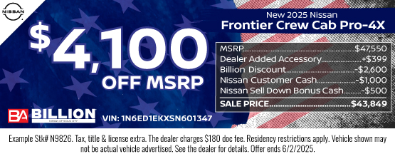 25MAY_BNSC_NEW 2025 NISSAN FRONTIER CREW PRO-4X