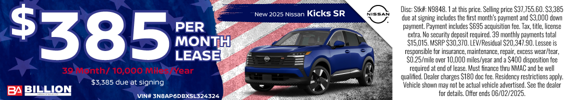 25MAY_BNSC_LEASE_NEW 2025 NISSAN KICKS SR