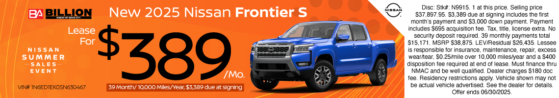 25JUN_BNSC_LEASE_NEW 2025 NISSAN FRONTIER S