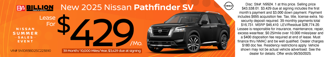 25JUN_BNSC_LEASE_NEW 2025 NISSAN PATHFINDER SV