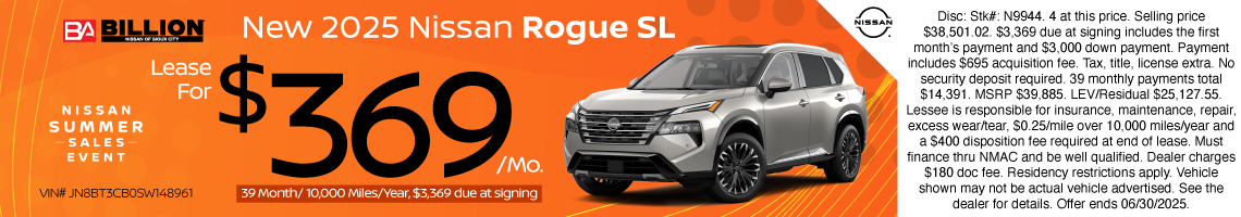 25JUN_BNSC_LEASE_NEW 2025 NISSAN ROGUE SL