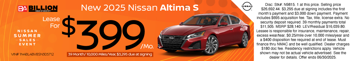 25JUN_BNSC_LEASE_NEW 2025 NISSAN ALTIMA S