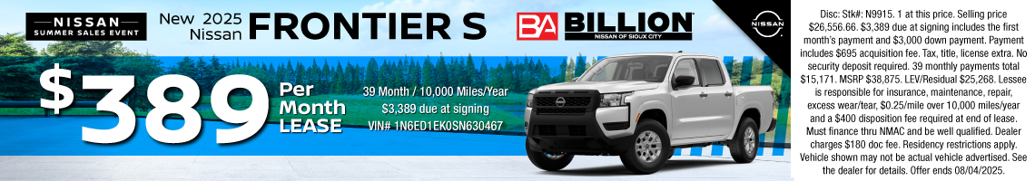 25JUL_BNSC_LEASE_NEW 2025 NISSAN FRONTIER S