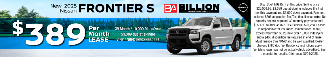 New 2025 Nissan Frontier S