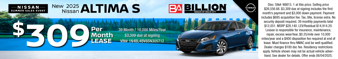 25JUL_BNSC_LEASE_NEW 2025 NISSAN ALTIMA S