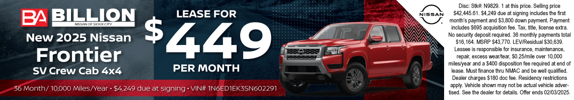 25JAN_BNSC_NEW 2025 NISSAN FRONTIER SV CREW