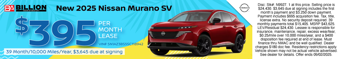 25AUG_BNSC_LEASE_NEW 2025 NISSAN MURANO SV