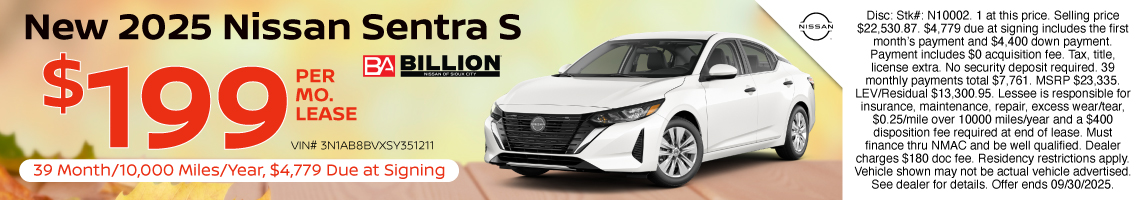 New 2025 Nissan Sentra S