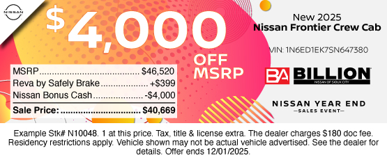 25NOV_BNSC_NEW 2025 NISSAN FRONTIER CREW CAB