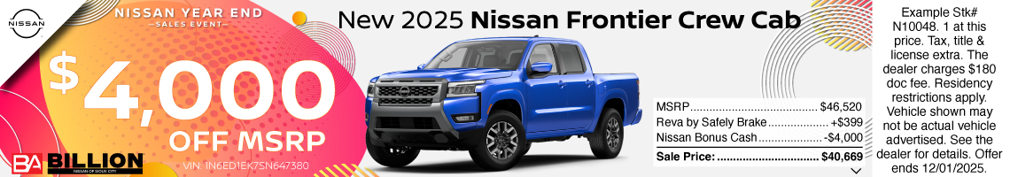 25NOV_BNSC_NEW 2025 NISSAN FRONTIER CREW CAB